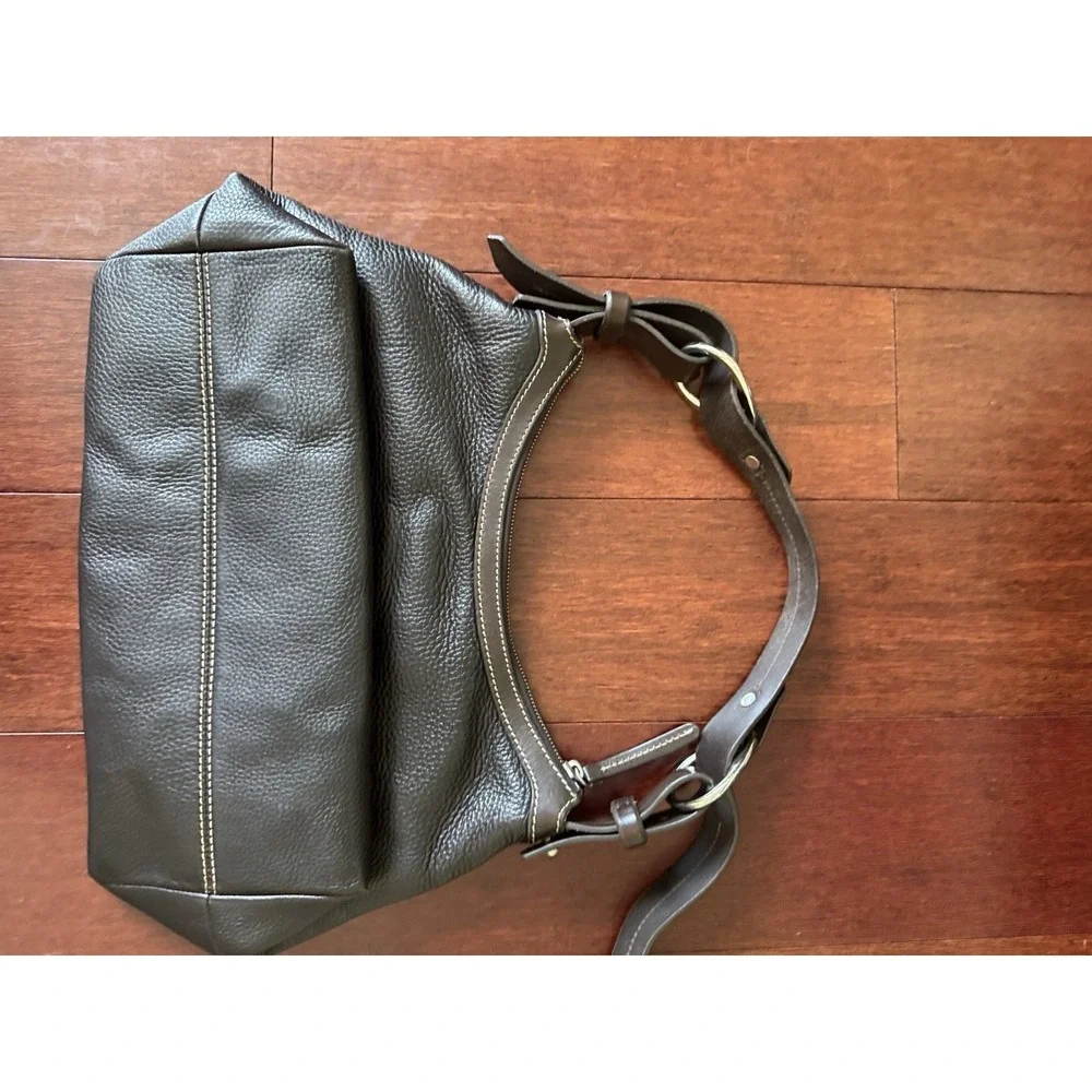 Dooney & Bourke Brown Pebble Grain Leather Hobo Shoulder Bag